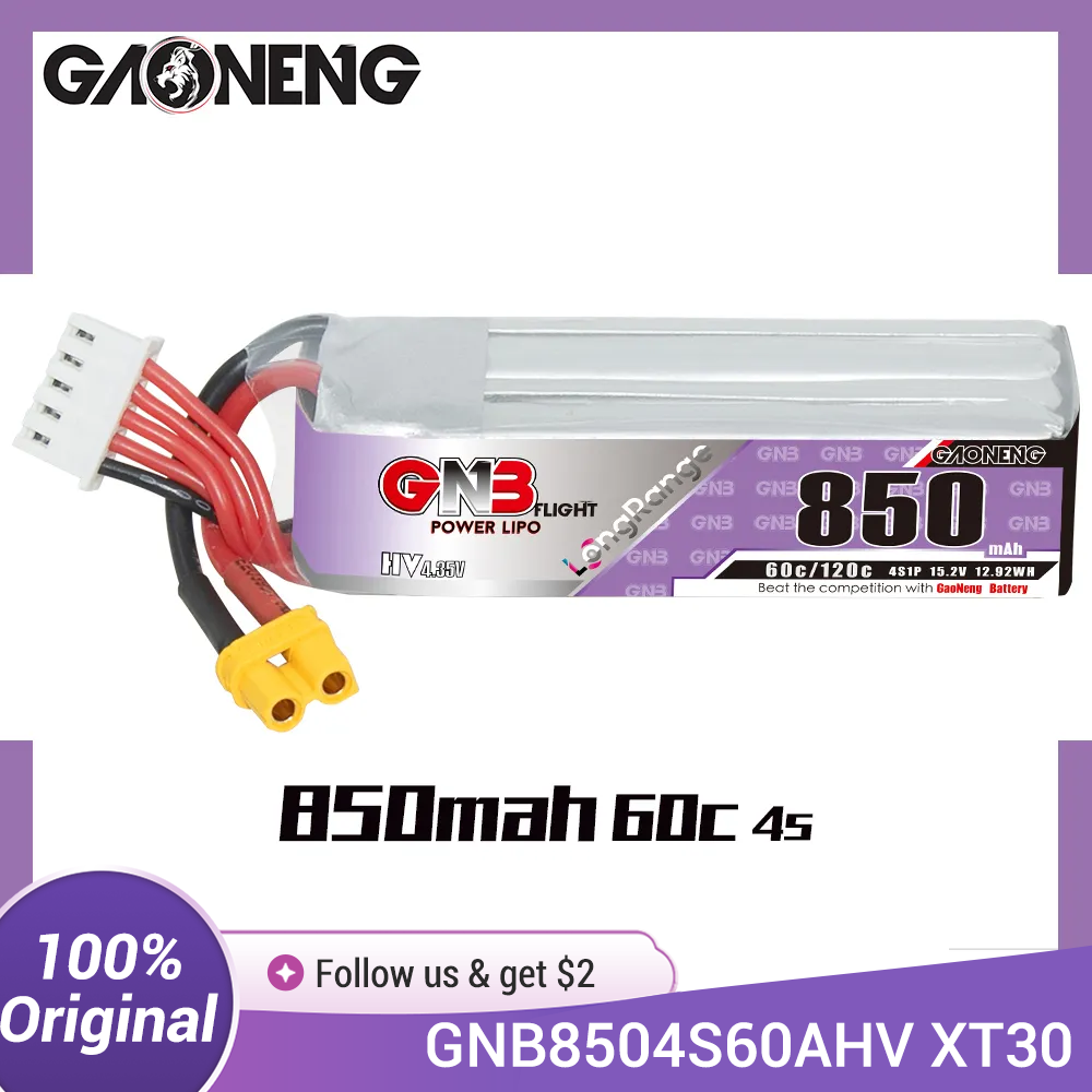 Drone Battery 3S - GAONENG GNB LiPo-batterij 850mAh 4S 15,2V