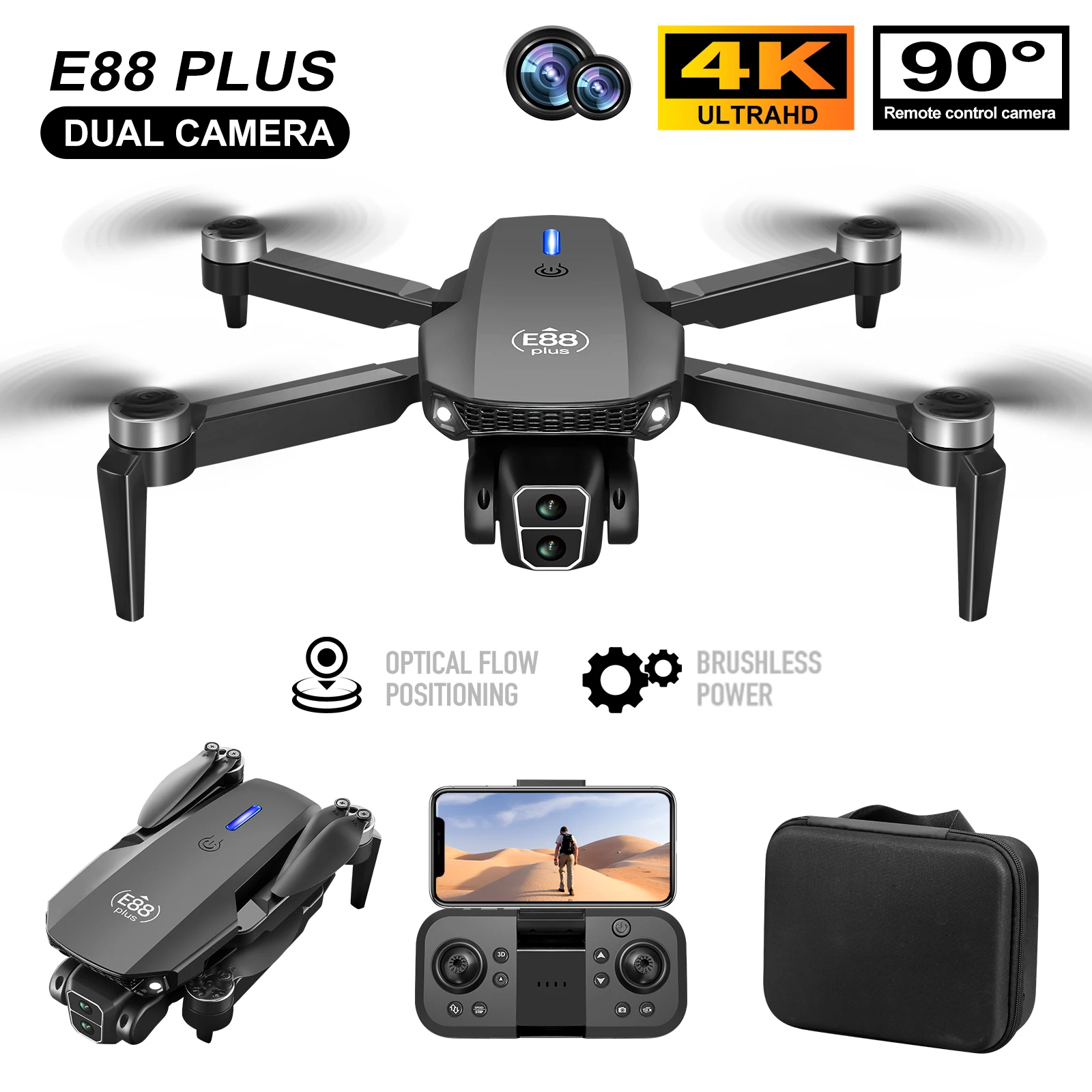 Drone Battery Case - Nieuwe E88 Plus Quadcopter Drone: 90