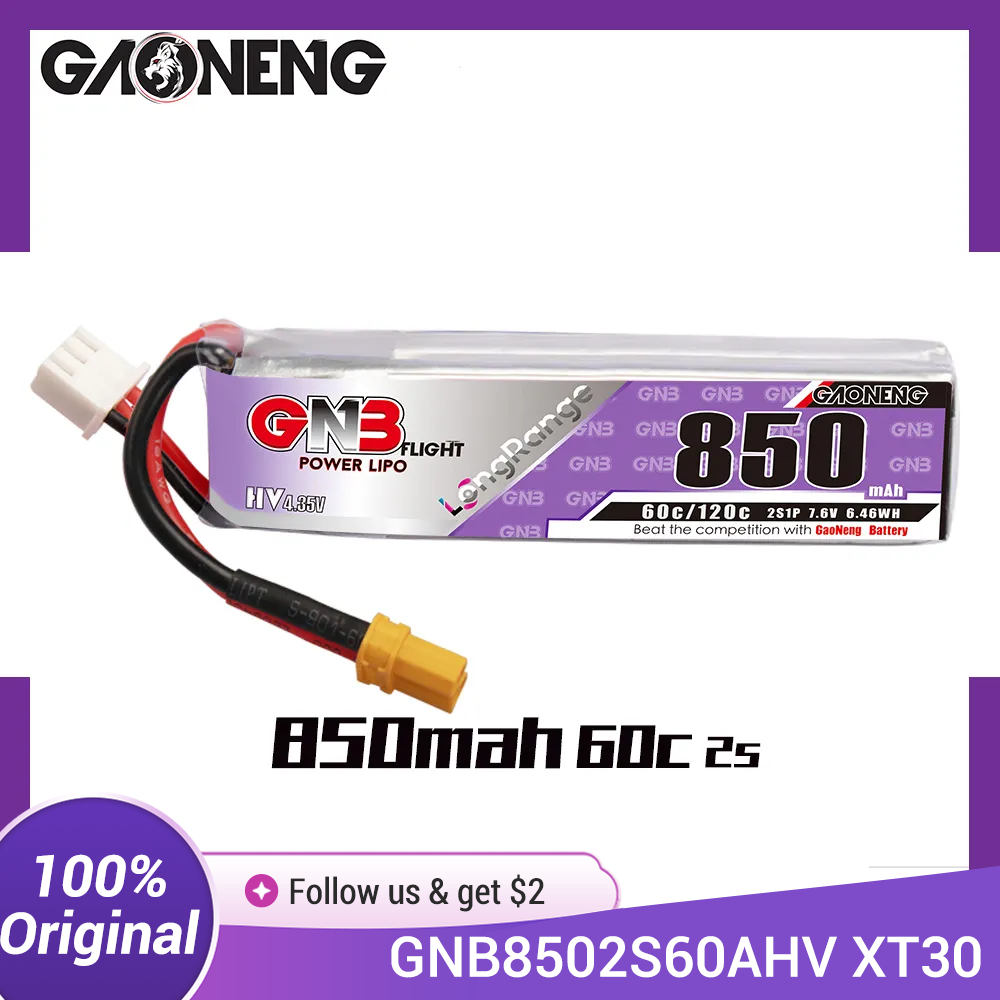 Drone Battery 3S - GAONENG GNB LiPo Batterij 850mAh 2S