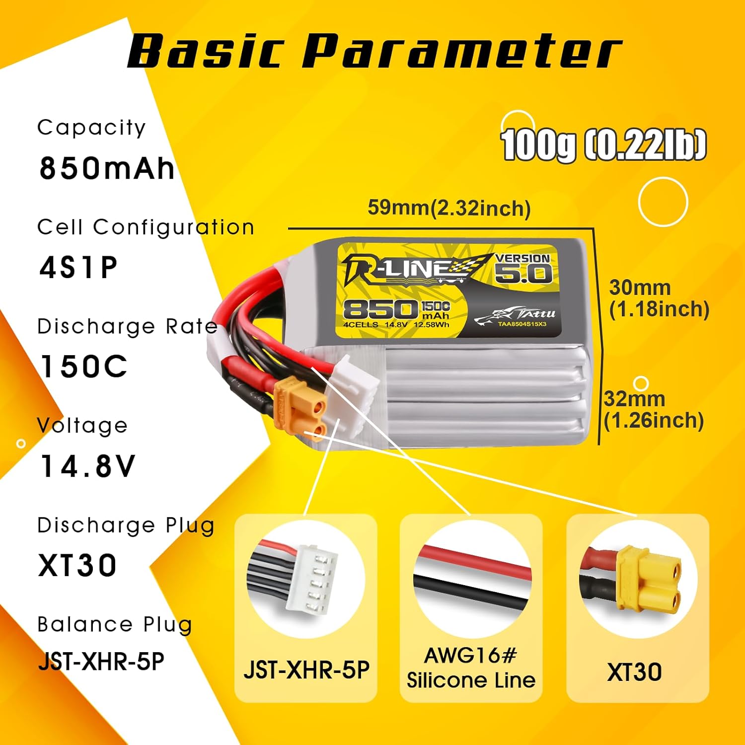 Tattu R-Line 5.0 850mAh 4S 150 - Drone Battery 4S recensie en prijs